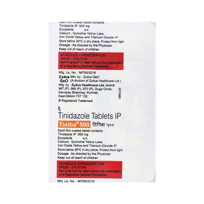 Tiniba 500mg Tablet 10'S - Bacterial Infections-OAB