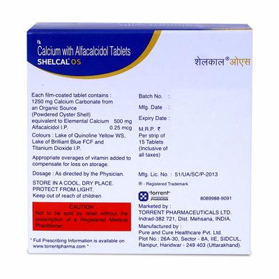 Shelcal OS 500mg Tablet 15'S - Osteoporosis-Age