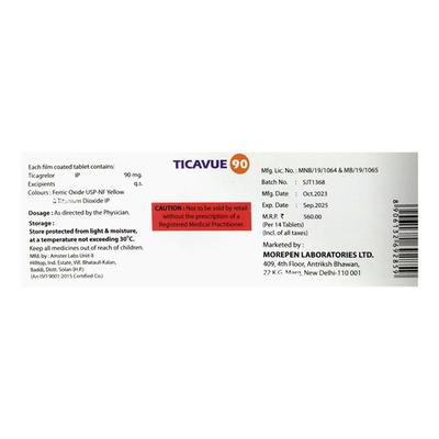 TICAVUE 90 Tablet 14's - Blood Clot-Ant