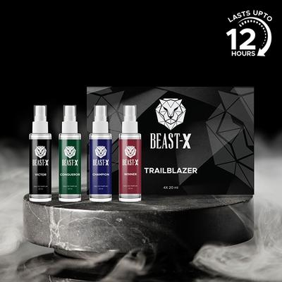 Pure Sense BEAST - X Trailblazer Luxury Perfume Long Lasting Travel Combo Set for Men (4x20ml) - Men Perfumes (Edt/Edp)