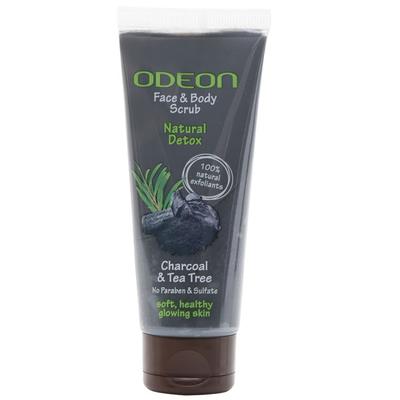 Odeon Charcoal & Tea Tree Face And Body Scrub 100 ml - Scrubs & Exfoliants