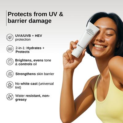 The Formularx Sun Relief Ceramide Silk Sunscreen SPF 50 PA++++ with Niacinamide & Peptide 50 gm - Body Sunscreen