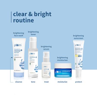 Plum Bright 2% Niacinamide Face Wash with Rice Water Brightens Skin, Helps Fade Blemishes 100 ml - Face Sunscreen