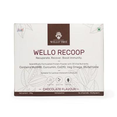 WelloTree Wello Recoop Protein Powder - Chocolate Flavour (Pack Of 15 x 21g) 1's - Protein Drink