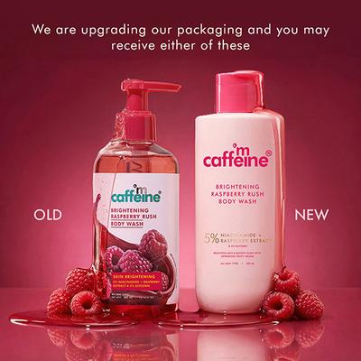mCaffeine Brightening Body Wash 5% Niacinamide & Raspberry Boost Glow, 5% Glycerine 300 ml - Shower Gels & Body Wash