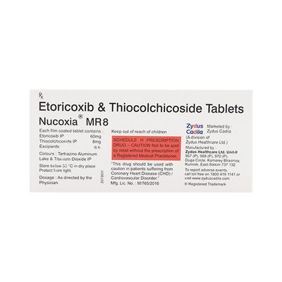 Nucoxia MR 8mg Tablet 10'S - Muscle Cramps/Spasticity-Mus