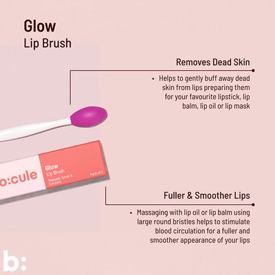 Biocule Glow Lip Brush For Lip Scrubbing, Exfoliation & Massage, Double Sided Brush 2's - Lip Scrubs