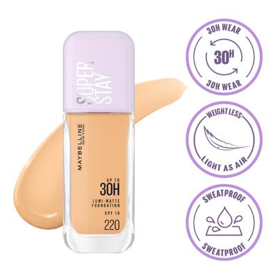 Maybelline New York Super Stay Lumi-Matte Liquid Doundation 30H Longwear Yet Light-As-Air 220 35 ml - Foundation