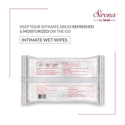 Sirona Intimate Wet Wipes (Pack of 5 x 10's) - Sanitary Napkins