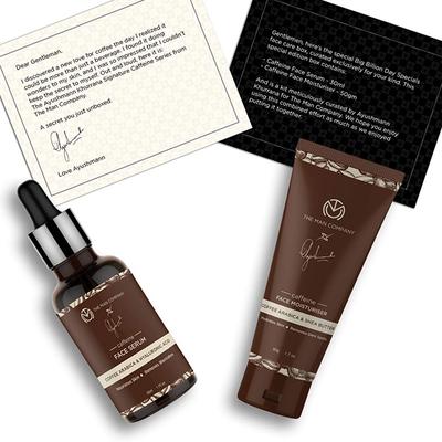The Man Company Caffeine Moisturising Face Care Kit (Face Serum-30ml & Moisturiser-50g) 1's - Facial Kits