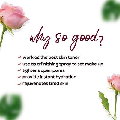 AromaMusk 100% Organic & Natural Premium Rose Water For Face & Skin 100 ml - Toners