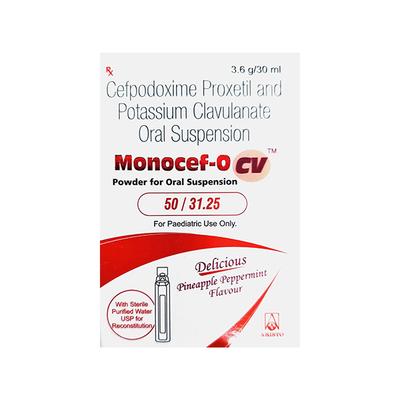 MONOCEF O CV 50/31.25 Delicious Pineapple Peppermint Flavour Oral Suspension 30ml - Bacterial Infections-Cep