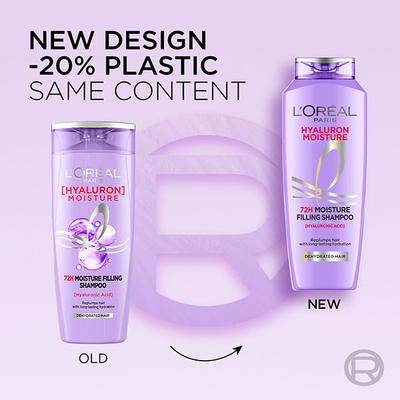 L'Oreal Paris Hyaluron Moisture 72H Moisture Filling Shampoo With Hyaluronic Acid 340 ml - Shampoos