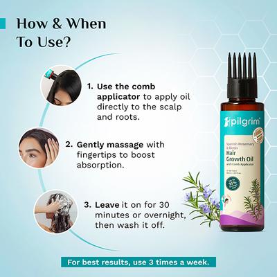 Pilgrim Spanish Rosemary & Biotin Hair Growth Oil to Controls Hair Fall & Strengthens Hair 100 ml - Hair Oils
