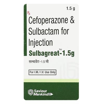 SULBAGREAT 1.5gm Injection 1's - Bacterial Infections-Cep