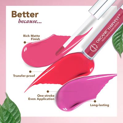 Organic Harvest Velvet Matte Liquid Lipstick - Rosebud Pink 2.6 ml - Liquid Lipsticks