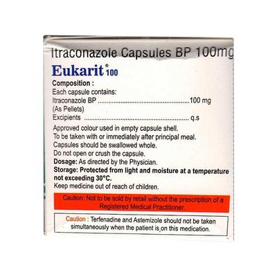 EUKARIT 100 Capsule 10's - Fungal Infections-Anf