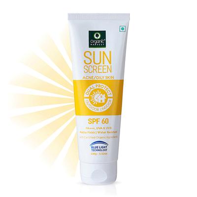 Organic Harvest Sunscreen - SPF 60 (Oily Skin) kakadu Plum, Acai Berry & Chia Seeds 100gm - Body Sunscreen