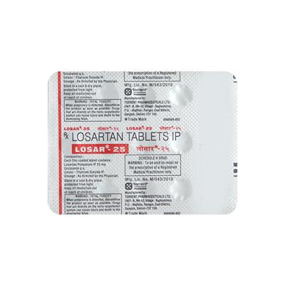 Losar 25mg Tablet 15'S - Hypertension-Ang