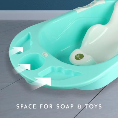 R for Rabbit Kiddie Kingdom Splash With Sling Bath Tub - Sea Green 1's - Bathing Essentials