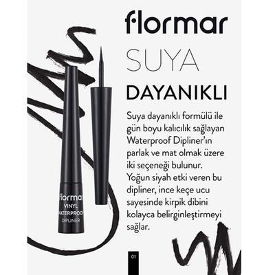 Flormar Vinyl Waterproof Dipliner Black 2.5 ml - Eyeliners