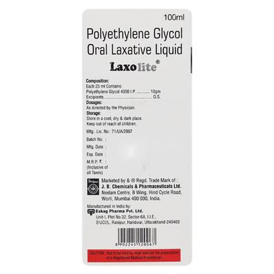 LAXOLITE Sugar Free Liquid 100ml - Constipation-Lax