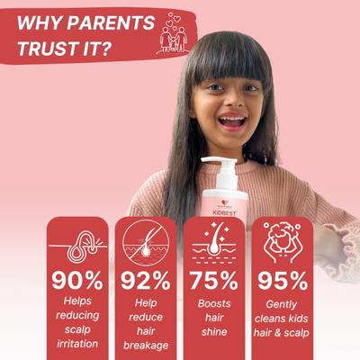 HealthBest Kidbest Shampoo - Strawberry (3-13 Yrs) 200 ml - Baby Shampoo