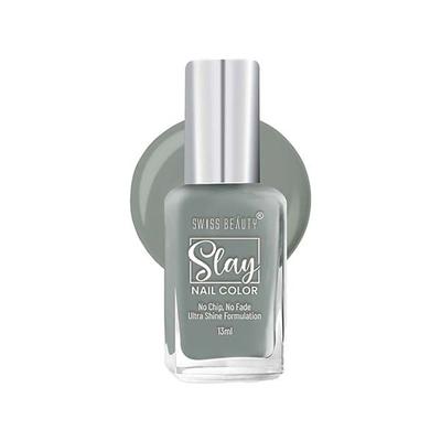 Swiss Beauty Slay Nail Color, Shade - Grey Stone 13 gm - Nail Polish