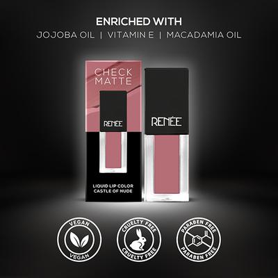 RENEE Check Matte Liquid Lip Color - Castle of Nude 2.5 ml - Liquid Lipsticks