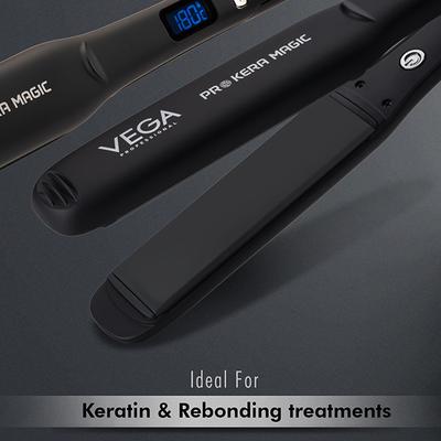 VEGA Professional Pro Kera Magic Hair Straightener for Salon & Home, Ultra-Fast Heat Up, (VPPHS-04) 1's - Hair Dryers