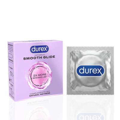 Durex Smooth Glide Condoms for Men 3's - Plain/Flavoured Condoms