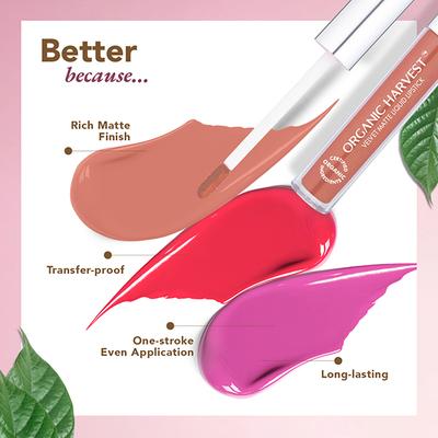 Organic Harvest Velvet Matte Liquid Lipstick - Pink Poppy 2.6 ml - Liquid Lipsticks