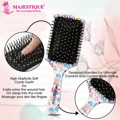 Majestique Large Detangler Hair Brush, Refresh and Extend, Soft Nylon Bristles - Color May Vary 1's - Hair Brushes
