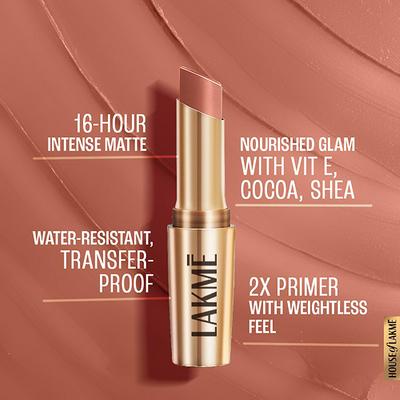 Lakme 9 To 5 Primer + Matte Lipstick- Apricot Rust 3.6 gm - Lipsticks