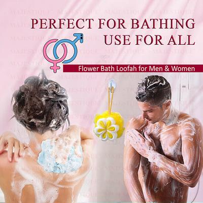 Majestique Oval Loofah Mesh Bath Shower Sponge Shower Ball For Women And Men, Shower Essential Skin Care 1's - Loofahs & Sponges