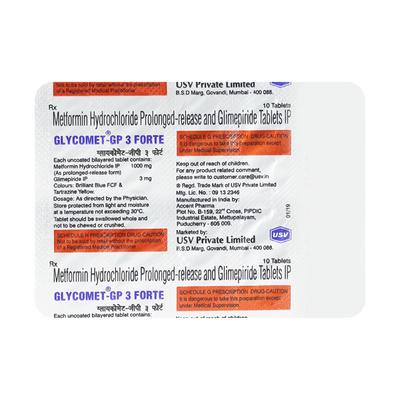 Glycomet Gp3 Forte Tablet 10'S - Diabetes-Ant