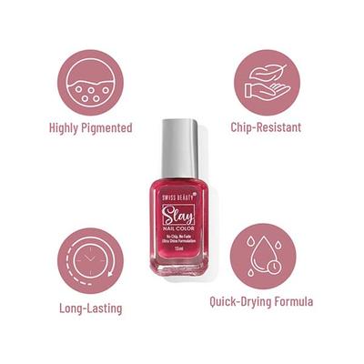 Swiss Beauty Slay Nail Color, Shade - Really Red 13 ml - Nail Polish