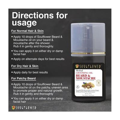 Soulflower Herbal Beard & Moustache Grooming Oil 120 ml - Beard Oil