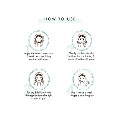 mCaffeine Naked Detox Green Tea with Vitamin C Face Scrub for All Skin Types 100gm - Face Scrubs