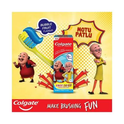 Colgate-Palmolive, Colgate Kids Toothpaste, Gentle Protection for 6+ Years, Motu Patlu, Bubble Fruit Flavour 80 gm - Toothpaste