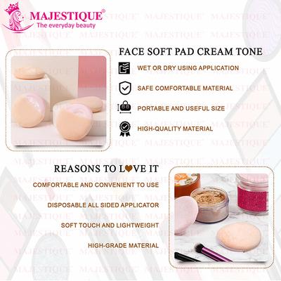 Majestique Powder Puff, Puff, Cotton Pad, Super Soft Pure Cotton Puff 1's - Sponges & Applicators