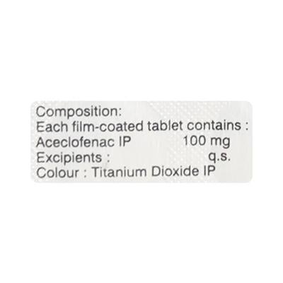 Aceclo 100mg Tablet 10'S - Pain relief-Nsa