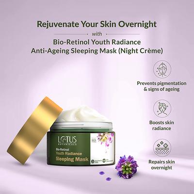 Lotus Botanicals Bio Retinol Youth Radiance Sleeping Mask 50 gm - Face Mask
