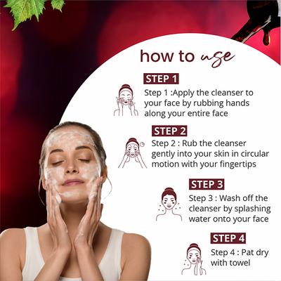 Globus Naturals Red Wine Hydrating Face Wash, Enriched with Rosemary & Honey, 75gm each 2's - Face Wash & Cleansers