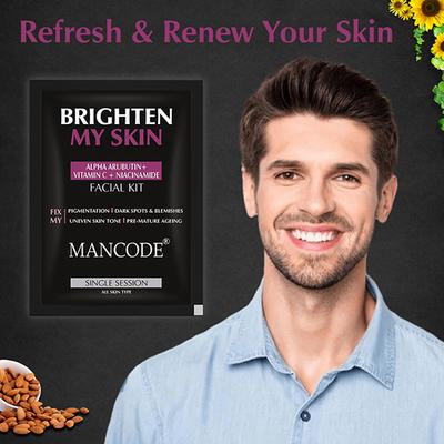 Mancode Skin Brightening Facial Kit 58 gm - Masks & Peels
