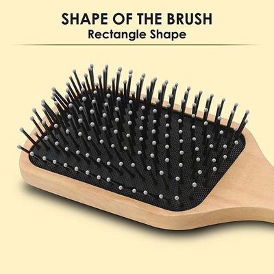Bronson Professional Paddle Hair Brush Wooden with Strong & Fflexible Nylon Bristles 12's - Hair Brushes