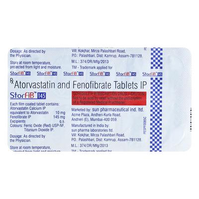 Storfib 145mg Tablet 10'S - High Cholesterol-Dys