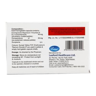 Esomefol DSR 30/40mg Capsule 10'S - Ulcer/Reflux/Flatulence-Aaa