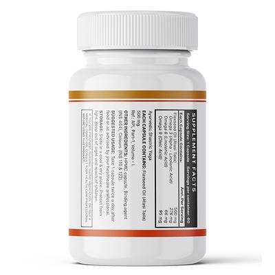 INLIFE Flaxseed Oil 500 mg Veg Capsules 60's - Omega Fish Oil Fatty Acids