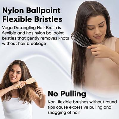 Vega Hair Brush,Vented Detangling Hair Brush for Women and Men, for Quick Blow Drying (DTB-02) 94 gm - Hair Brushes